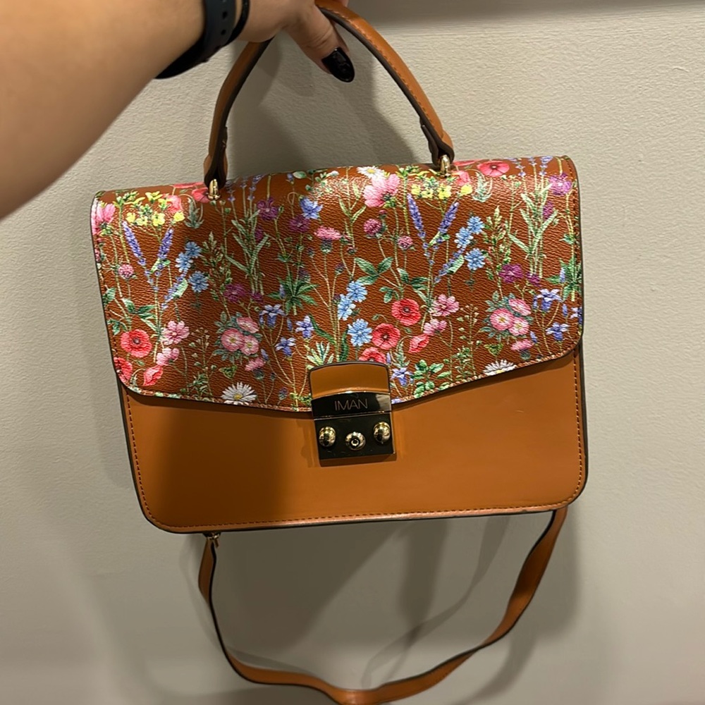 Brand new brown leather cross body purse